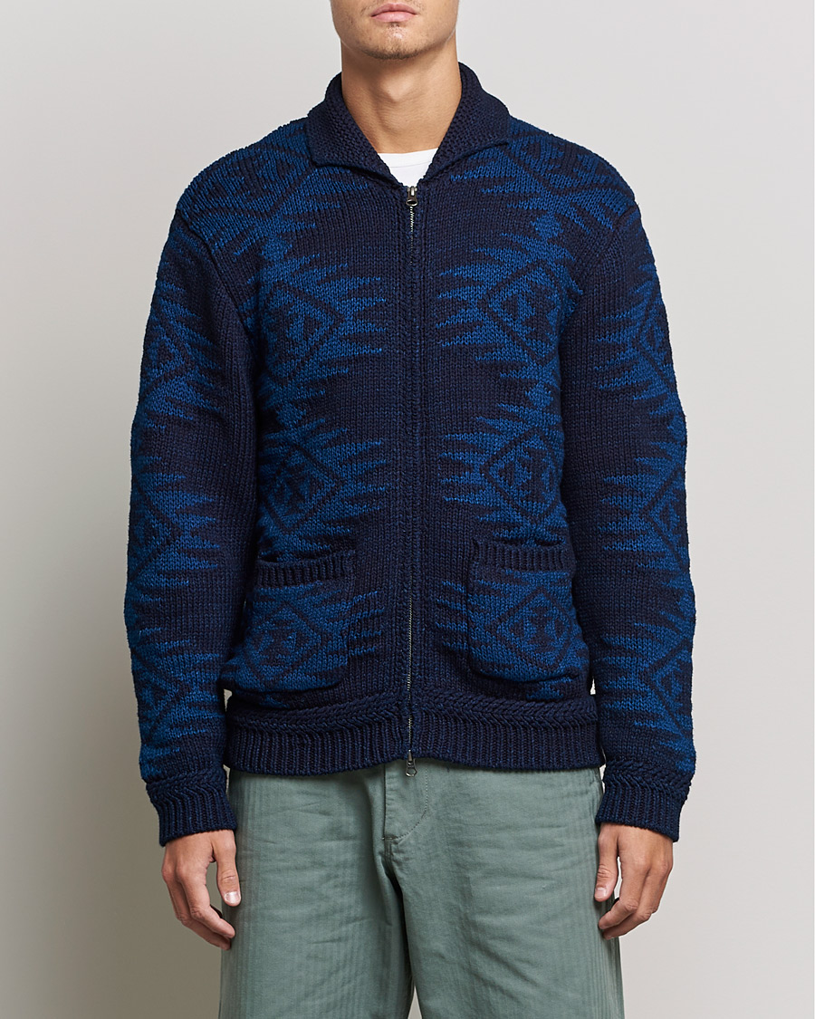 Uomini | Maglieria | BEAMS PLUS | Cowichan Cardigan Navy
