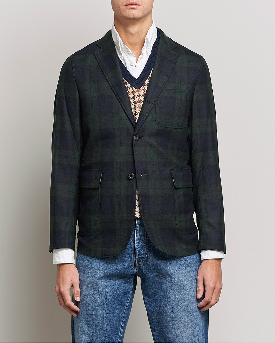 Uomini | Blazers | BEAMS PLUS | Flannel Blazer Blackwatch