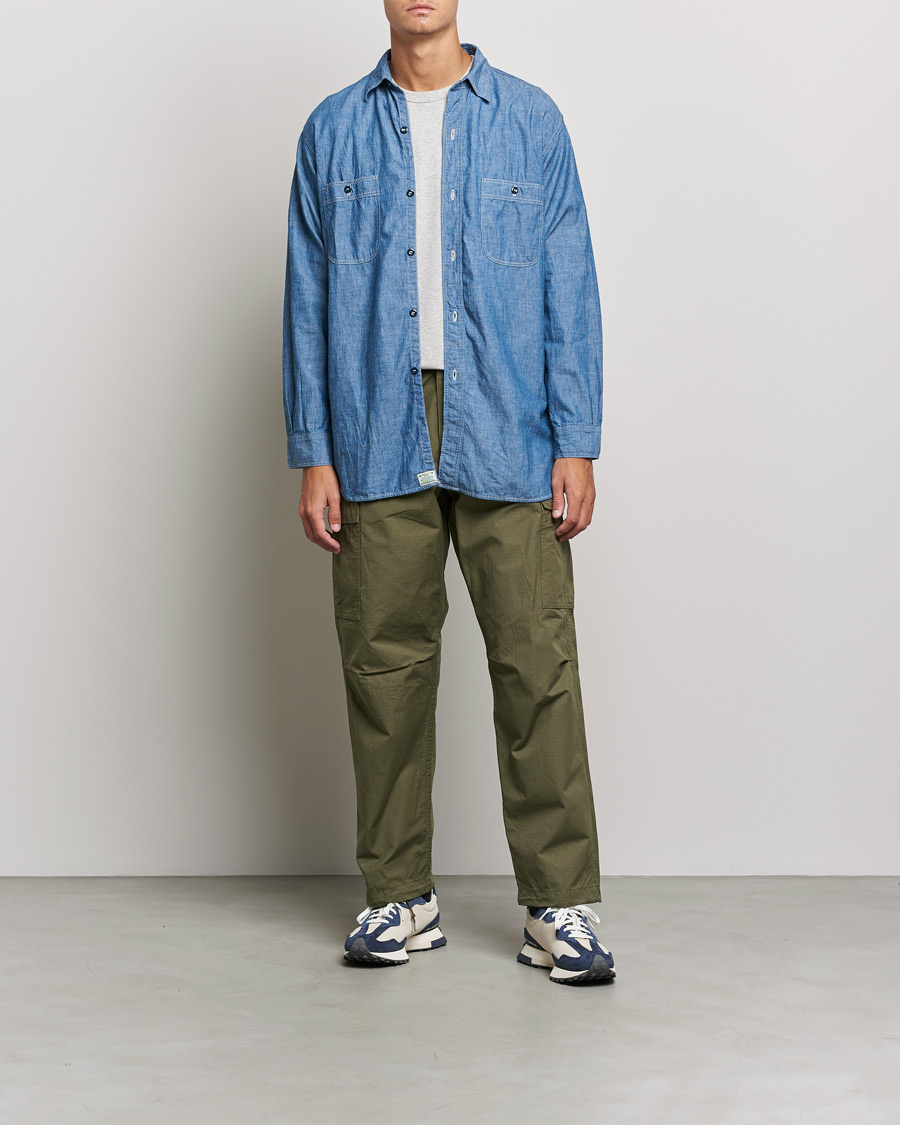 Uomini | Camicie | orSlow | Chambray Work Shirt Light Blue
