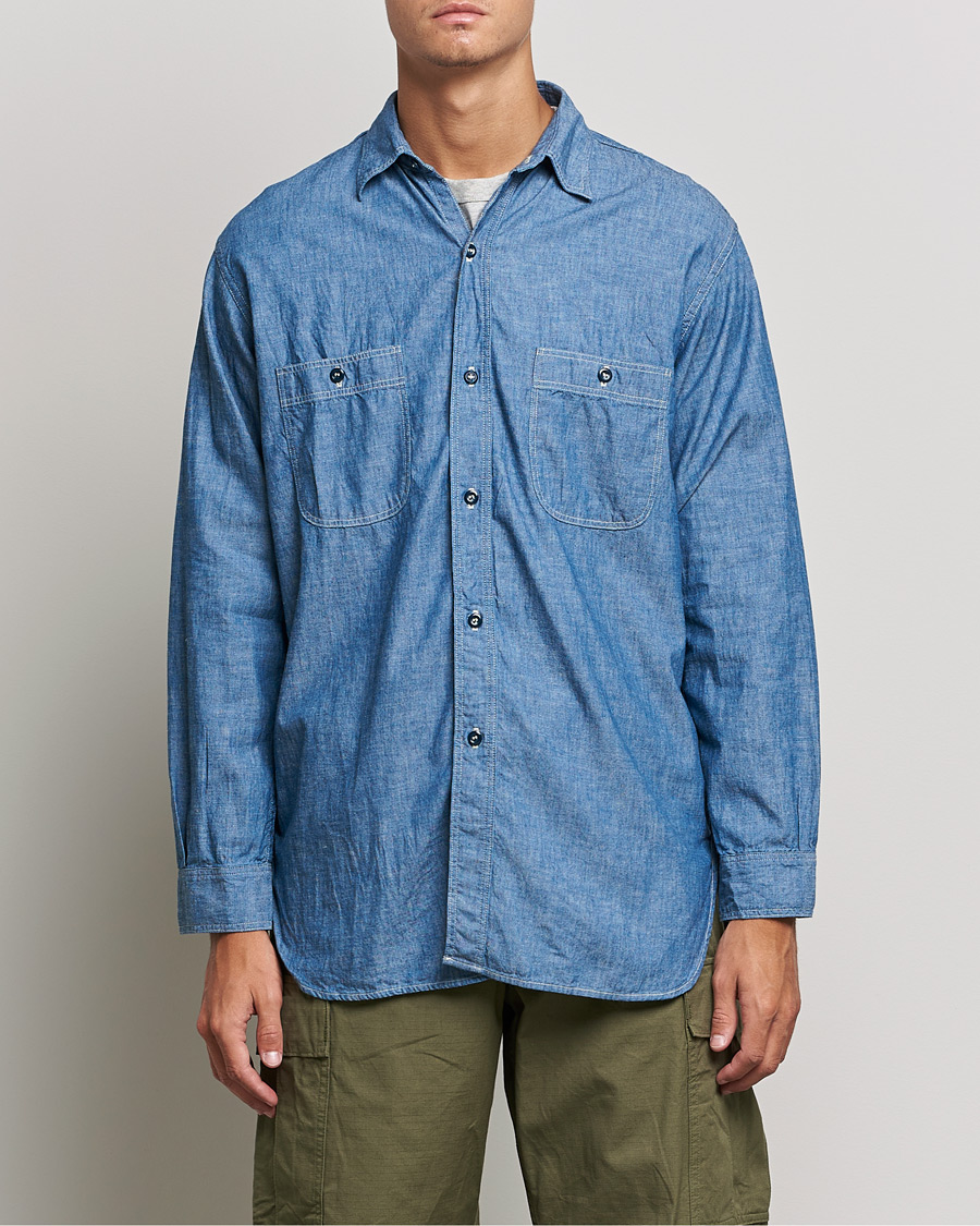 Uomini | Camicie | orSlow | Chambray Work Shirt Light Blue