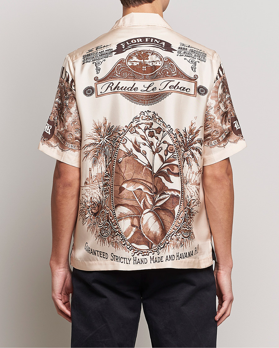 Uomini | Camicie | Rhude | Silk Cigar Short Sleeve Shirt Brown/Cream