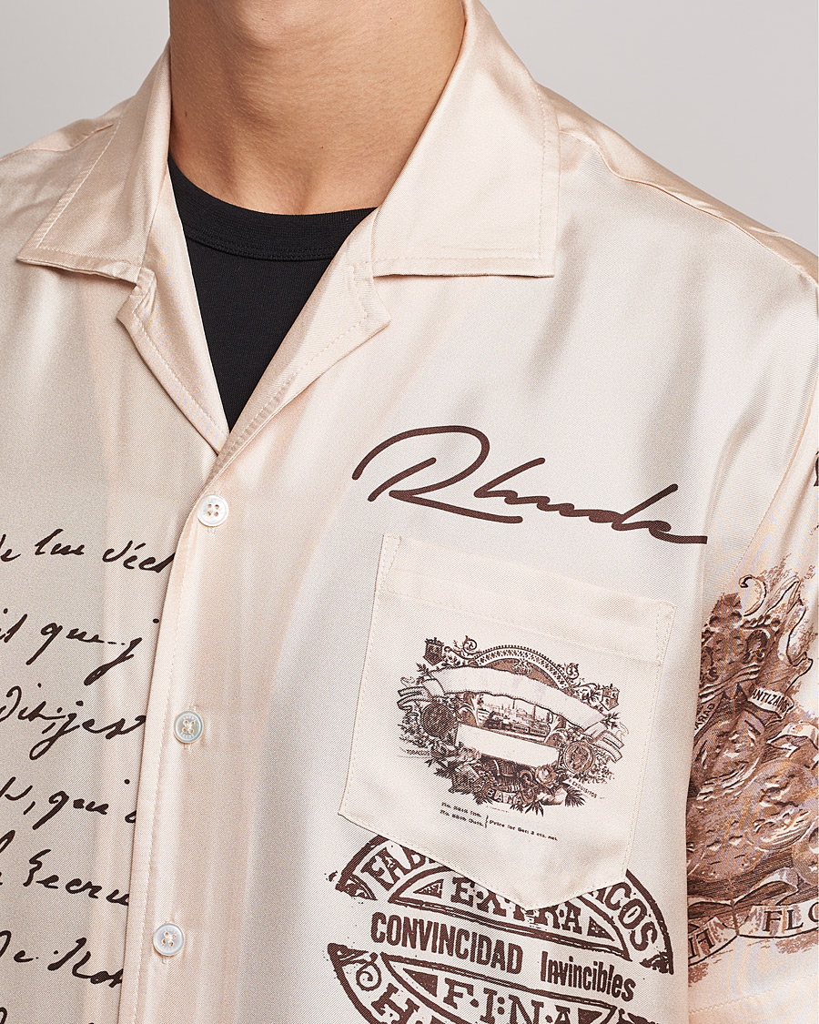 Uomini | Camicie | Rhude | Silk Cigar Short Sleeve Shirt Brown/Cream