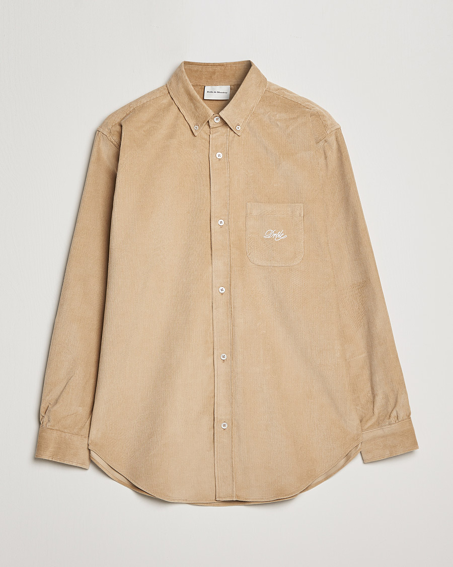 Uomini | Camicie | Drôle de Monsieur | Corduroy Oversize Shirt Beige