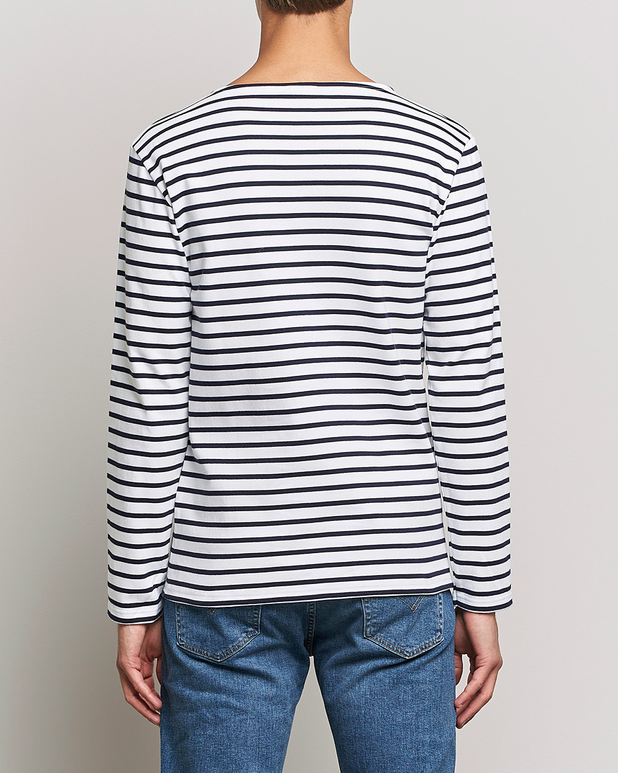 Uomini | T-shirt | Armor-lux | Houat Héritage Stripe Long Sleeve T-Shirt White/Navy