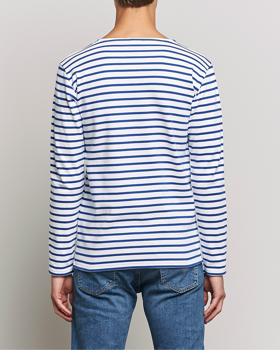 Uomini | T-shirt | Armor-lux | Houat Héritage Stripe Long Sleeve T-Shirt White/Blue