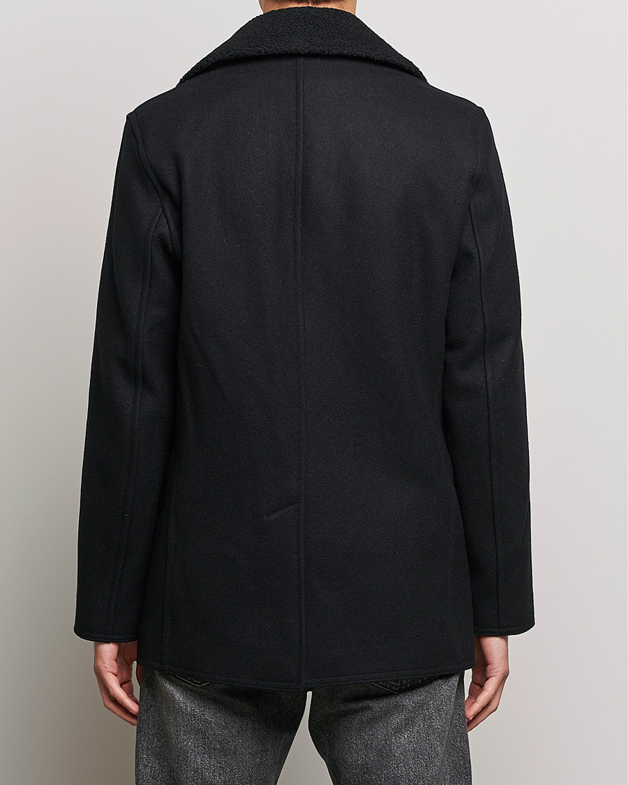 Uomini | Giacche | Gloverall | Churchill Reefer Shearling Peacoat Black