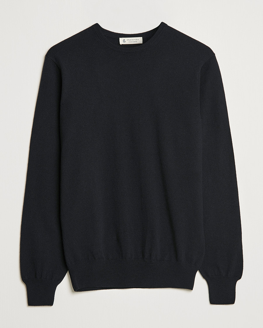 Uomini | Maglieria | Piacenza Cashmere | Cashmere Crew Neck Sweater Black