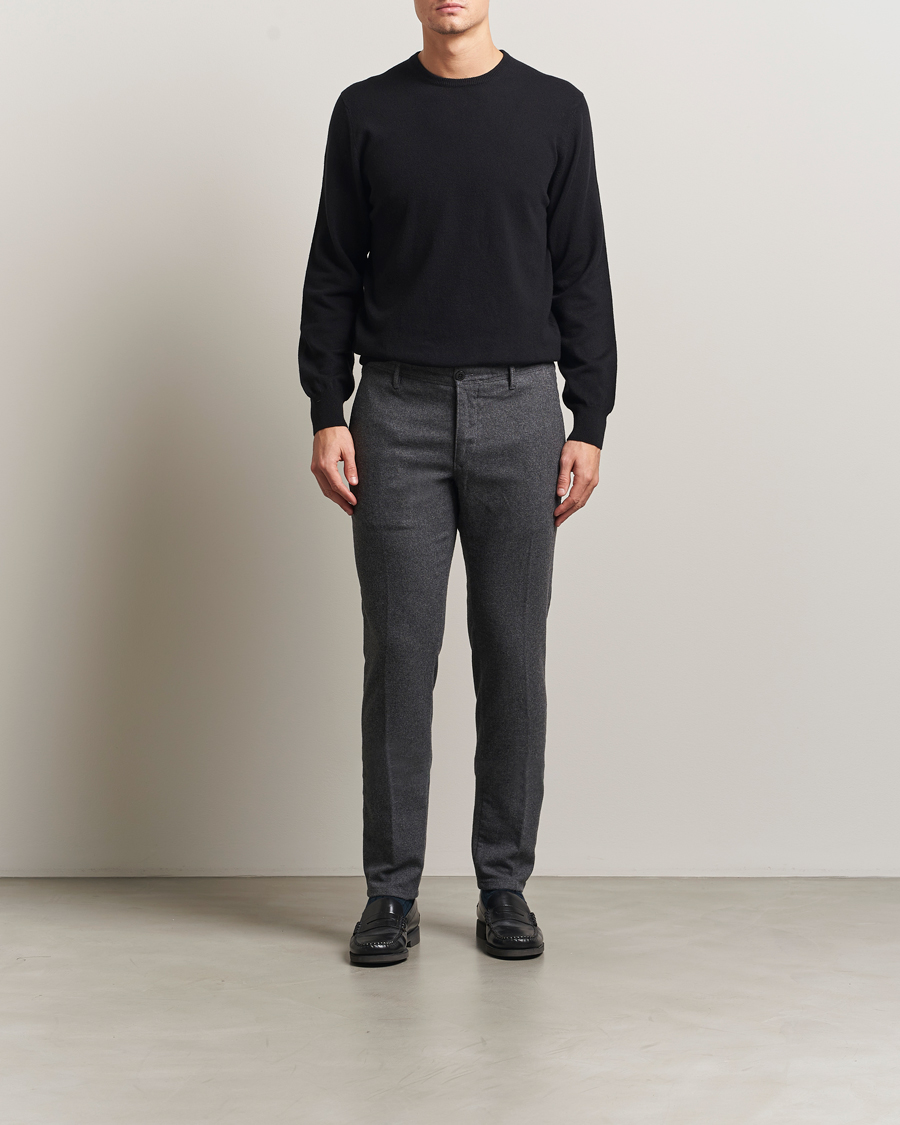 Uomini | Maglieria | Piacenza Cashmere | Cashmere Crew Neck Sweater Black