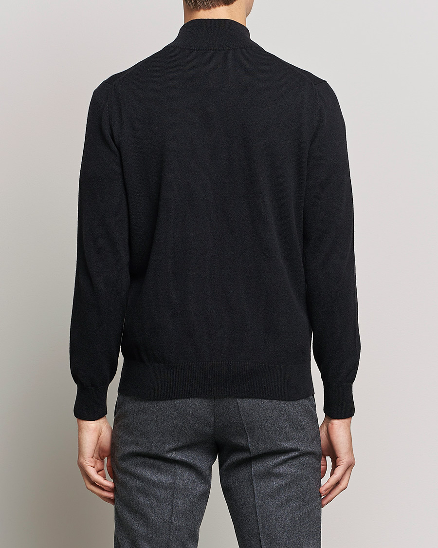 Uomini | Maglieria | Piacenza Cashmere | Cashmere Half Zip Sweater Black