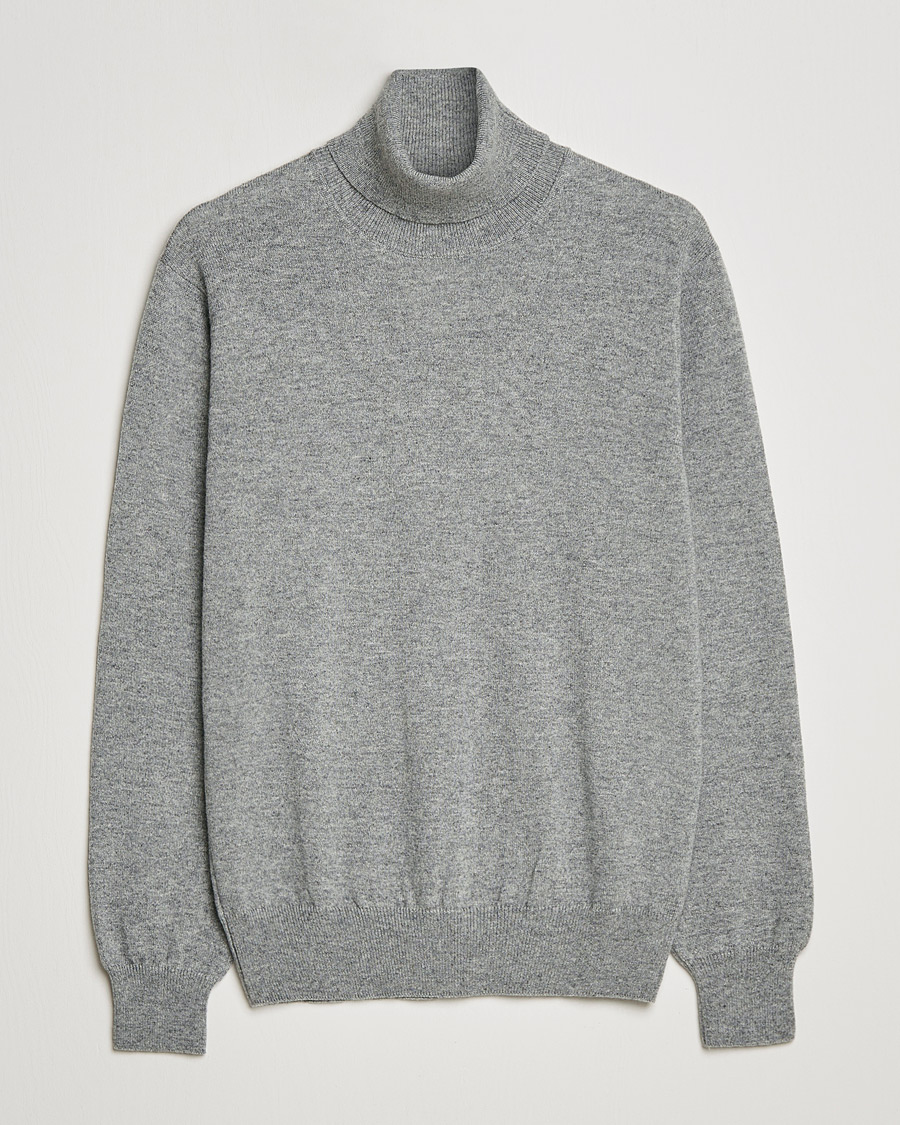 Uomini | Maglieria | Piacenza Cashmere | Cashmere Rollneck Sweater Light Grey