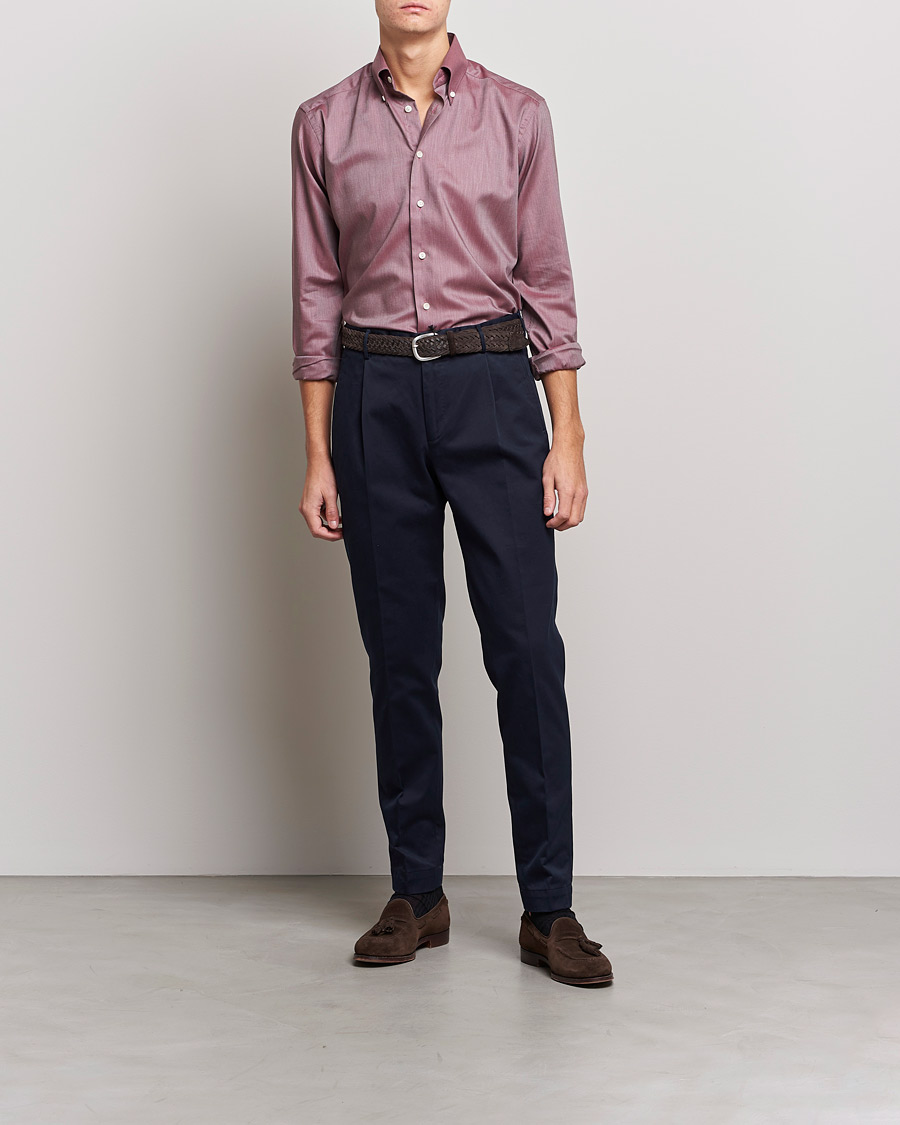 Uomini | Camicie | Eton | Wrinkle Free Button Down Oxford Shirt Red