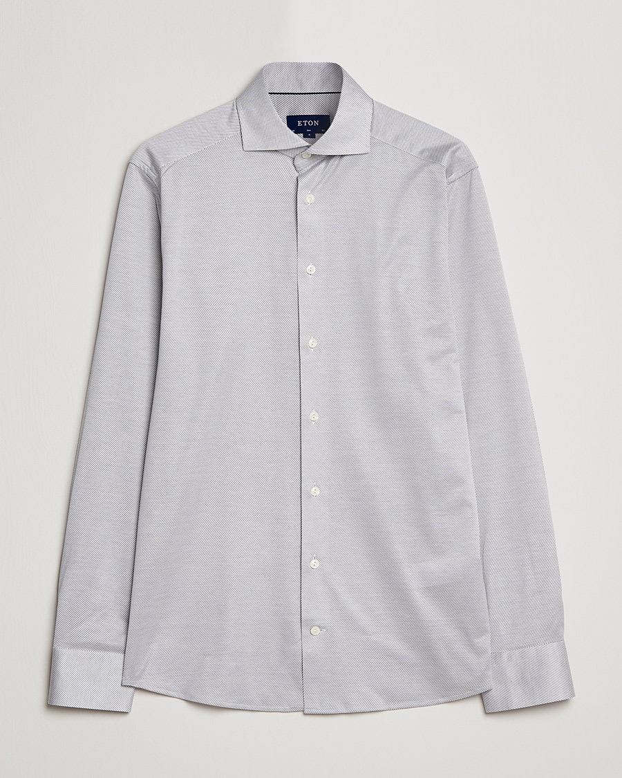 Uomini | Camicie | Eton | King Knit Filo Di Scozia Shirt Grey