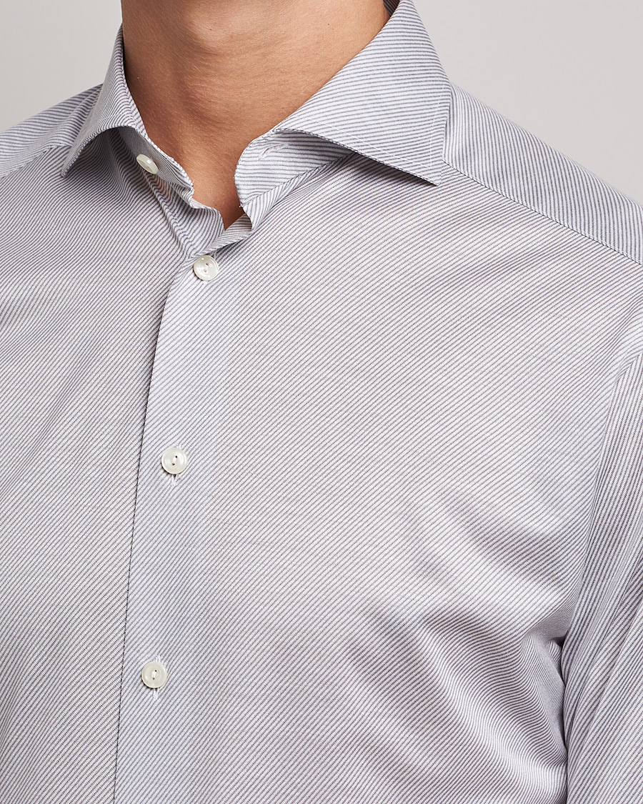 Uomini | Camicie | Eton | King Knit Filo Di Scozia Shirt Grey