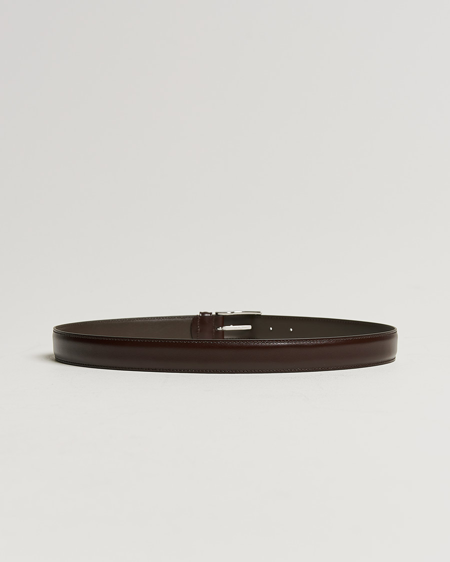 Uomini | Cinture | Anderson's | Leather Suit Belt 3 cm Dark Brown