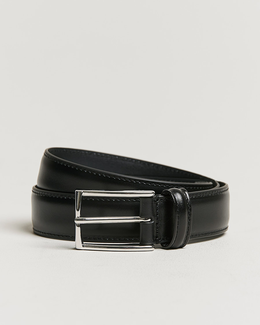 Uomini | Cinture | Anderson's | Leather Suit Belt 3 cm Black