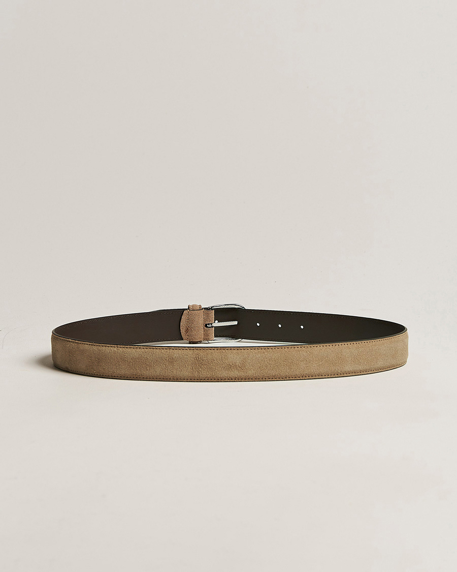 Uomini | Cinture | Anderson's | Suede 3,5 cm Belt Beige