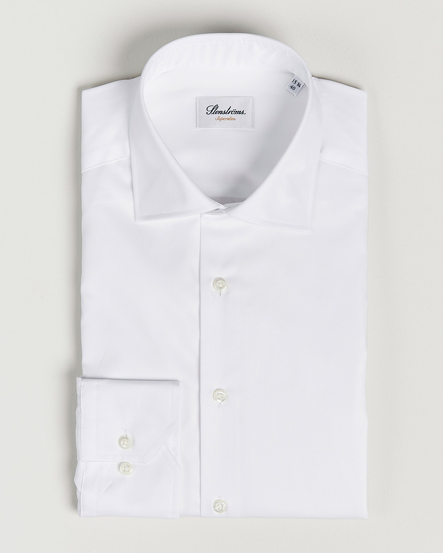 Uomini | Camicie | Stenströms | Superslim Plain Shirt White