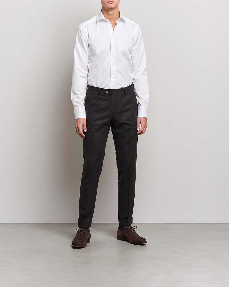 Uomini | Camicie | Stenströms | Superslim Plain Shirt White