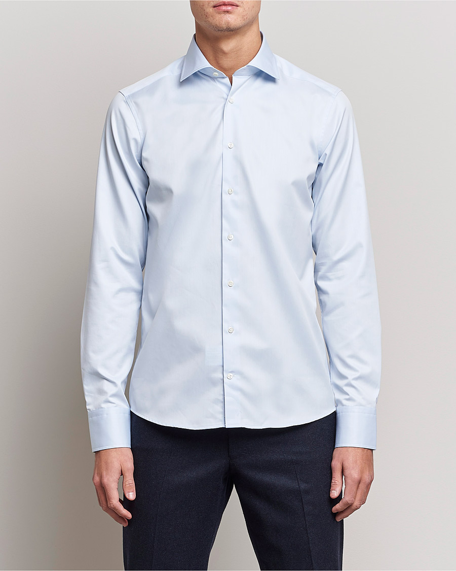 Uomini | Camicie | Stenströms | Superslim Plain Shirt Blue