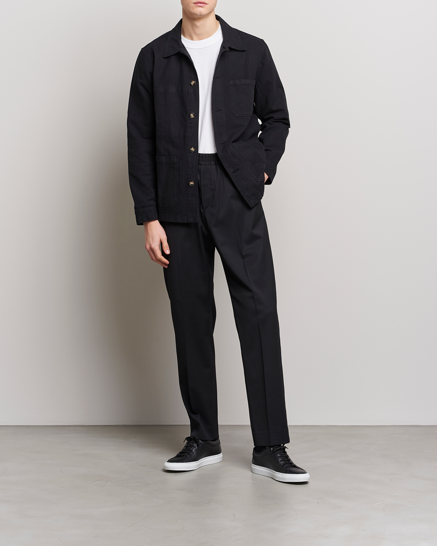 Uomini | Camicie | A Day's March | Original Herringbone Overshirt Black