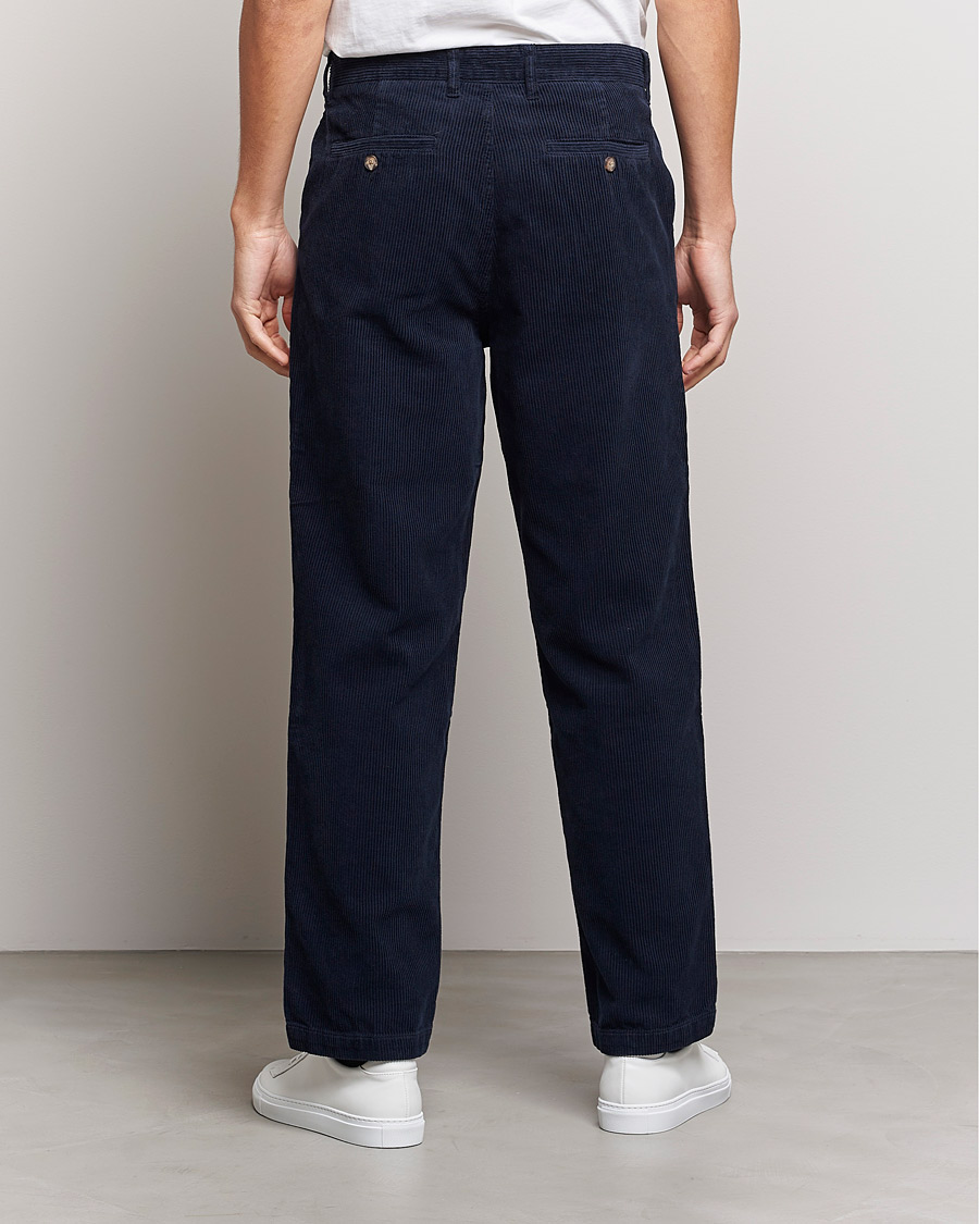 Uomini | Pantaloni | A Day's March | Redwood Cord Trousers Navy