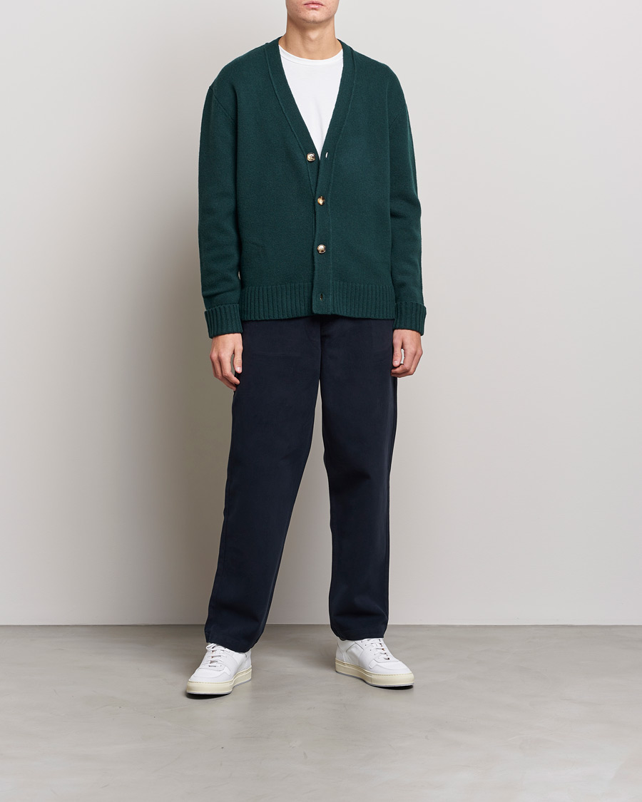 Uomini | Pantaloni | A Day's March | Redwood Cotton/Tencel Trousers Navy