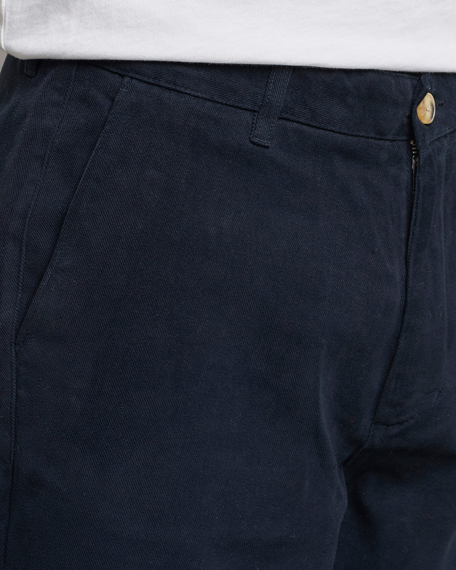 Uomini | Pantaloni | A Day's March | Redwood Cotton/Tencel Trousers Navy