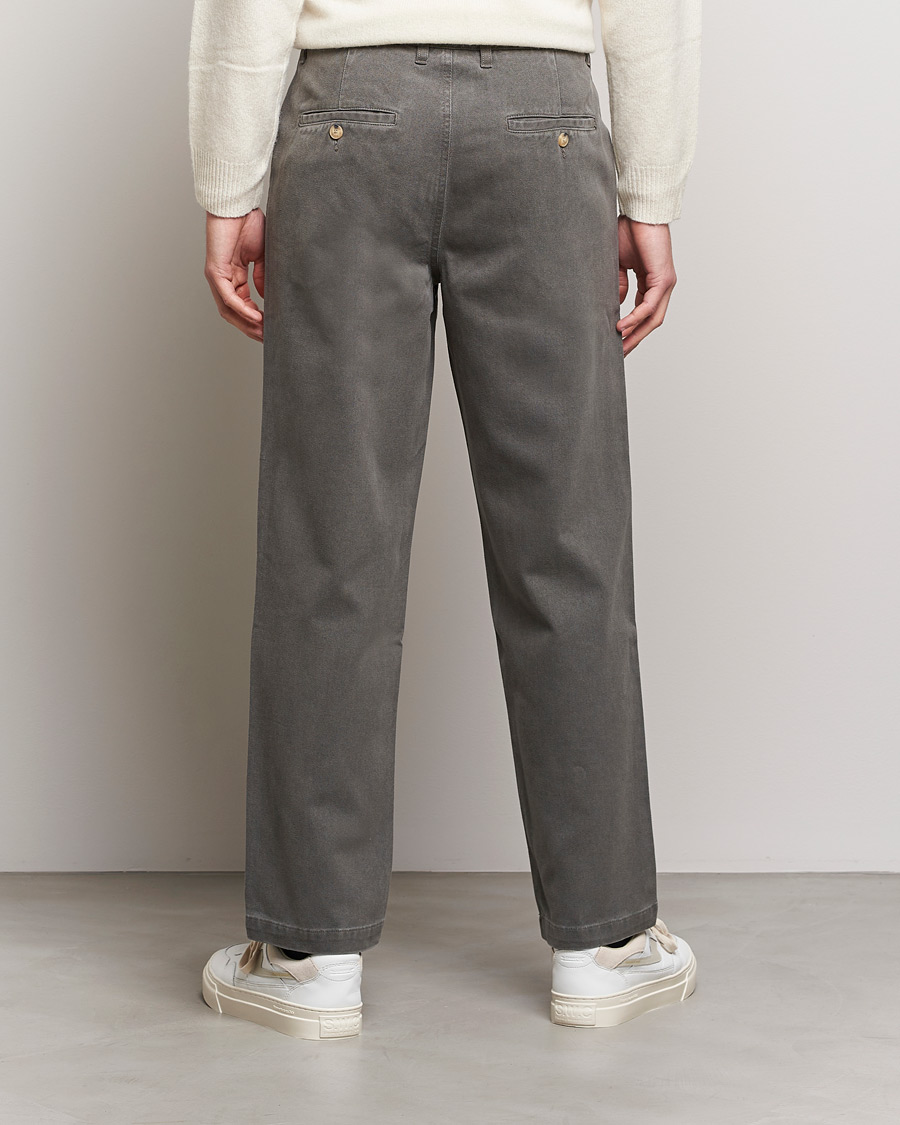 Uomini | Pantaloni | A Day's March | Redwood Cotton/Tencel Trousers Olive