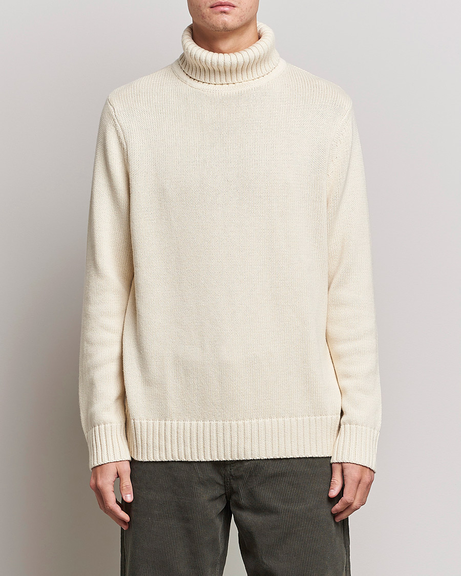Uomini | Maglieria | A Day's March | Forres Cotton/Cashmere Rollneck Off White