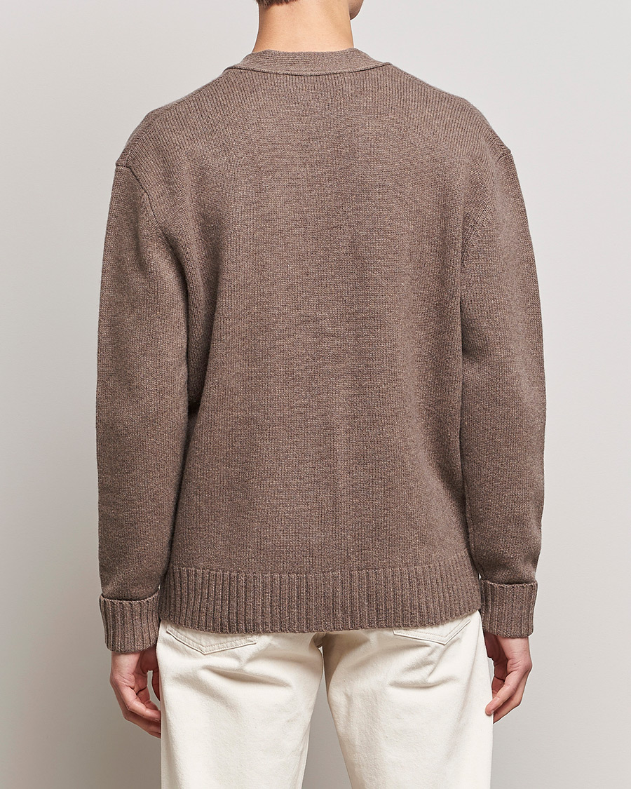 Uomini | Maglieria | A Day's March | Snag Lambswool Cardigan Taupe Melange