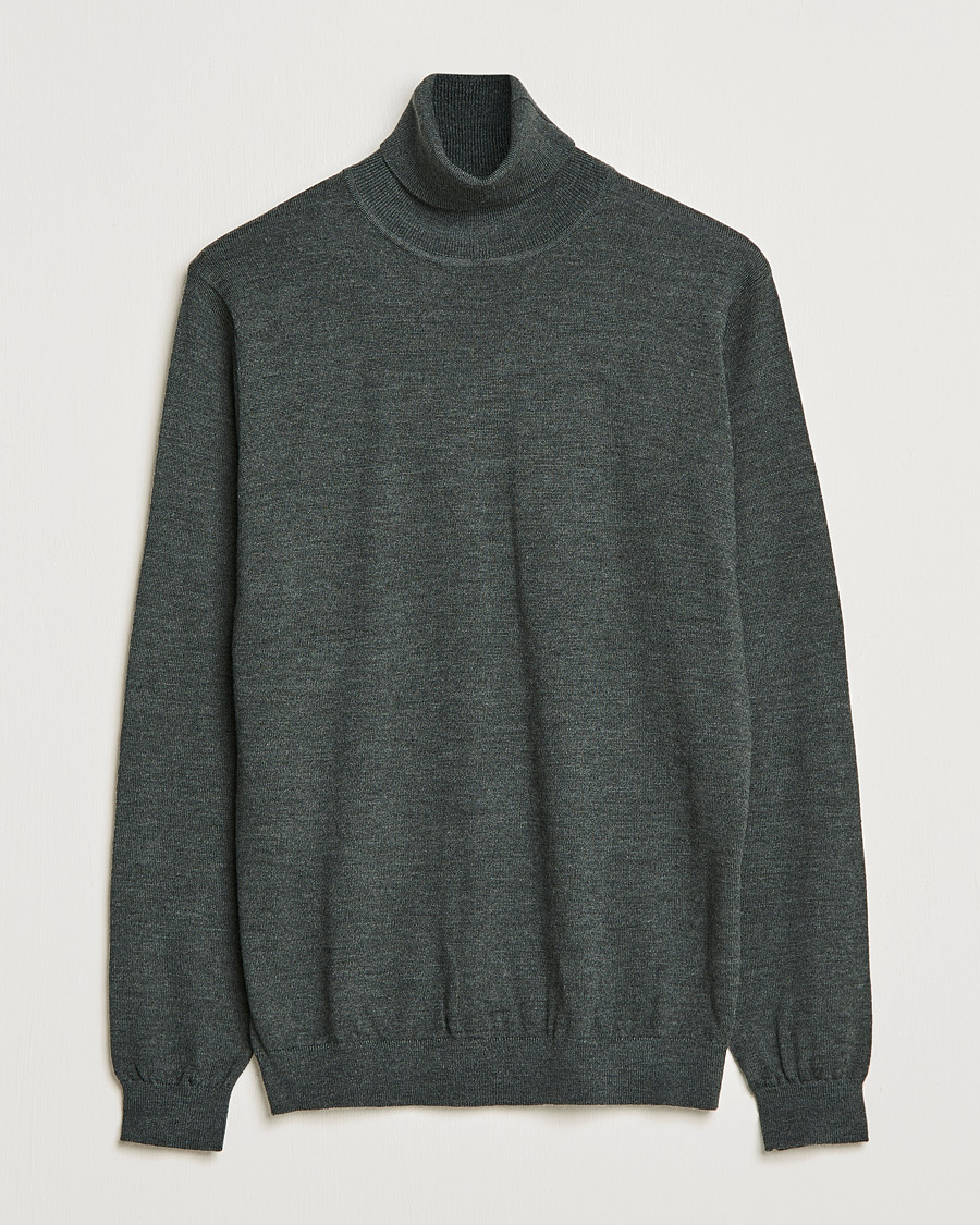 Uomini | Maglieria | A Day's March | Nela Merino Rollneck Moss Melange