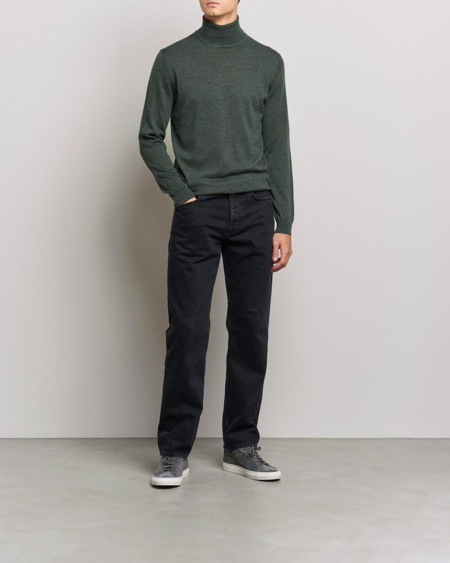 Uomini | Maglieria | A Day's March | Nela Merino Rollneck Moss Melange