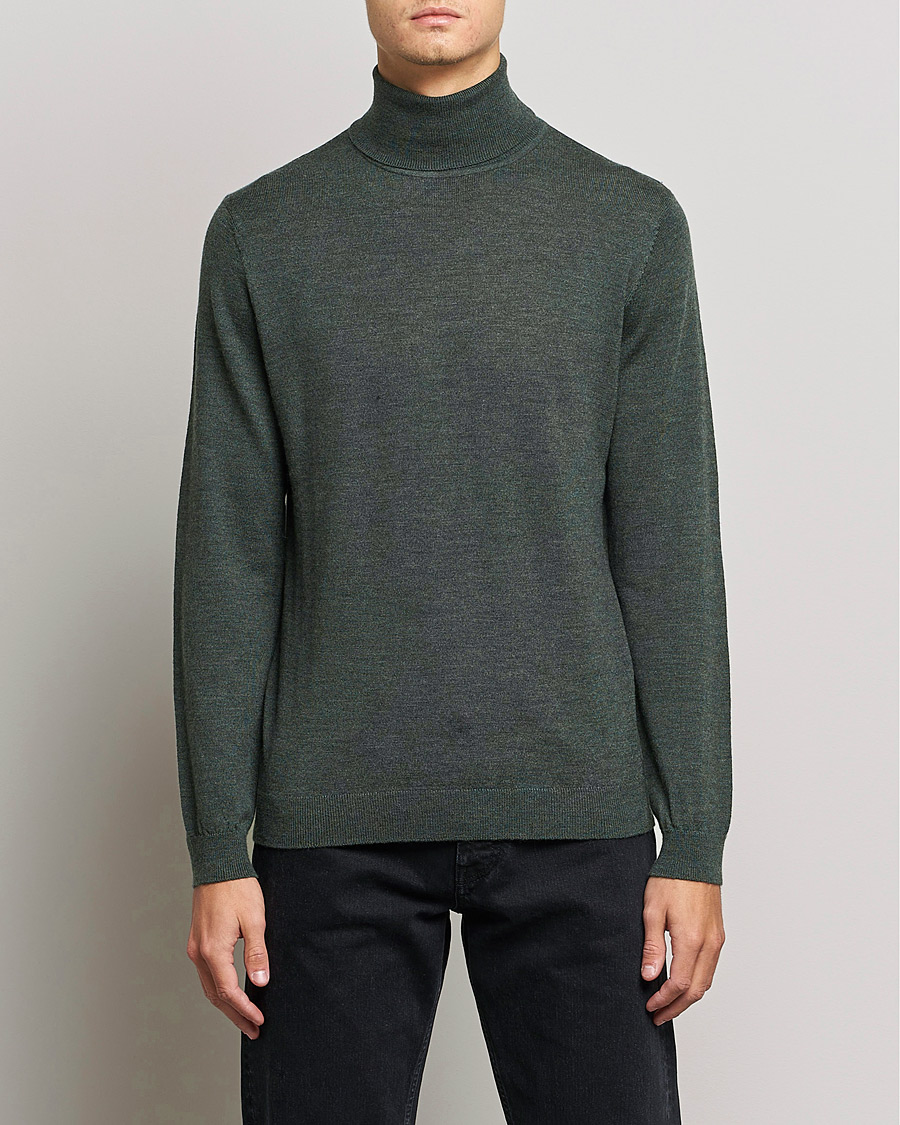 Uomini | Maglieria | A Day's March | Nela Merino Rollneck Moss Melange