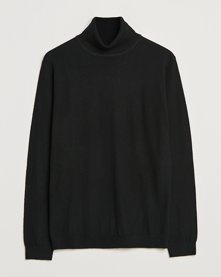 Uomini | Maglieria | A Day's March | Nela Merino Rollneck Black