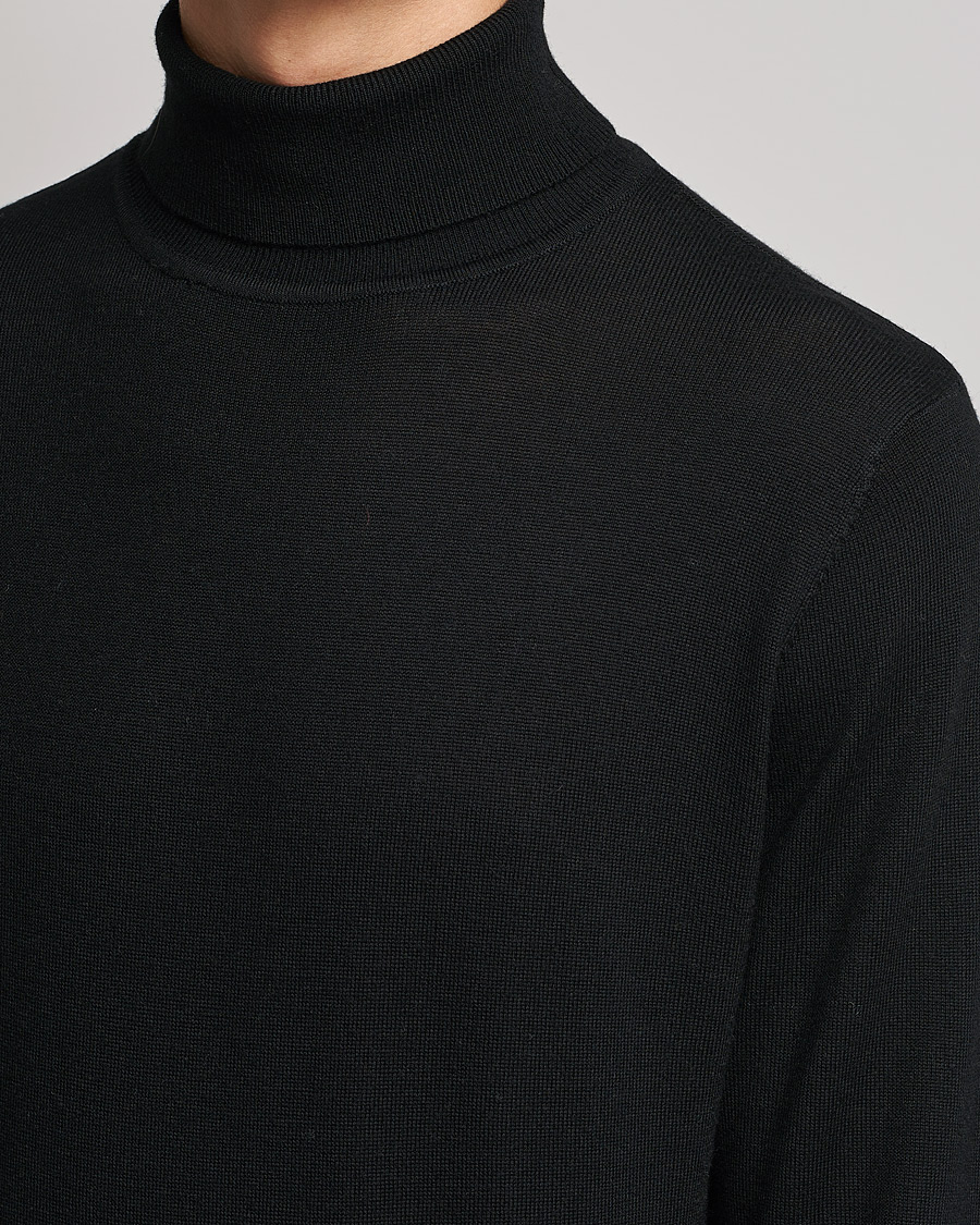 Uomini | Maglieria | A Day's March | Nela Merino Rollneck Black