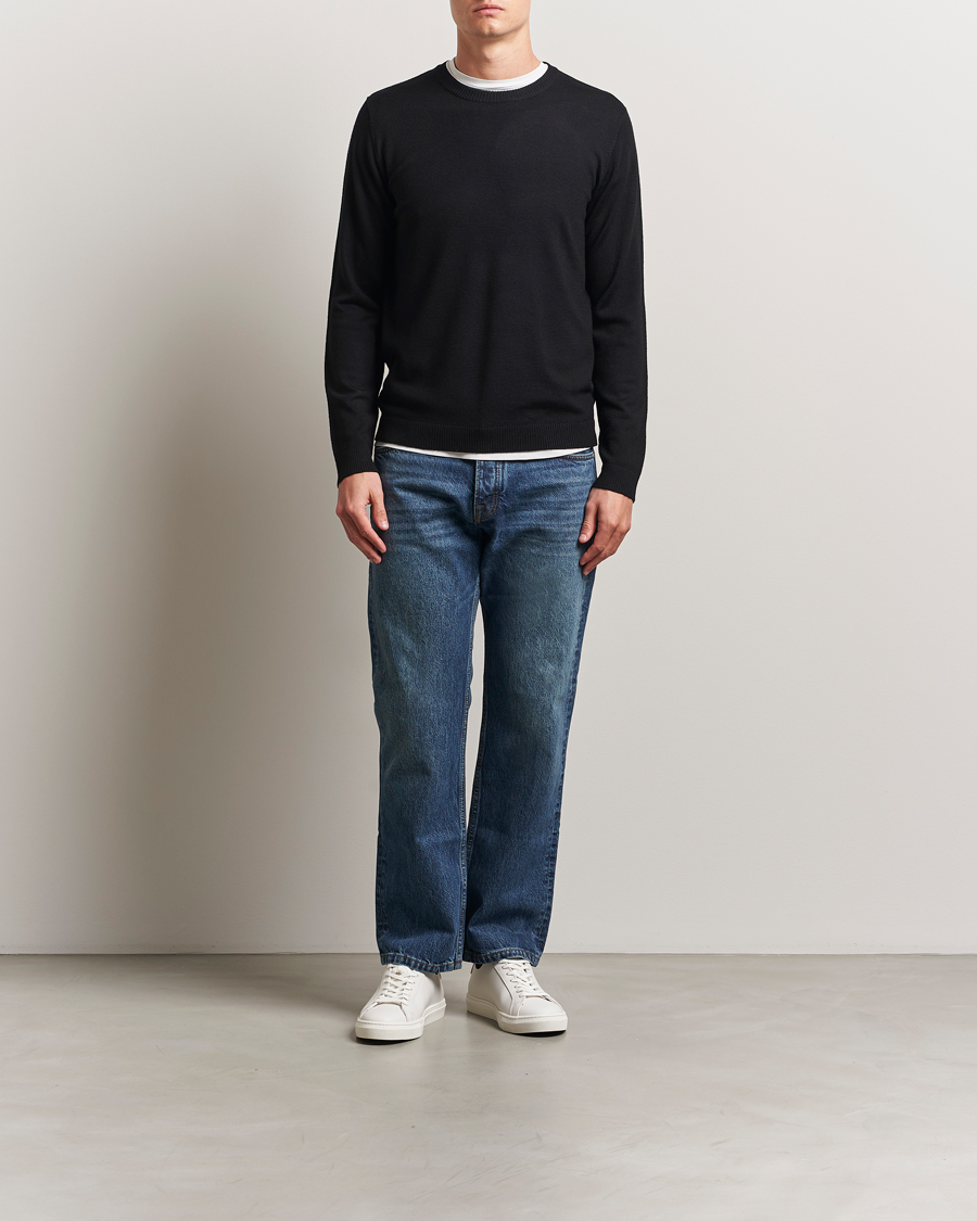 Uomini | Maglieria | A Day's March | Alagón Merino Crew Black