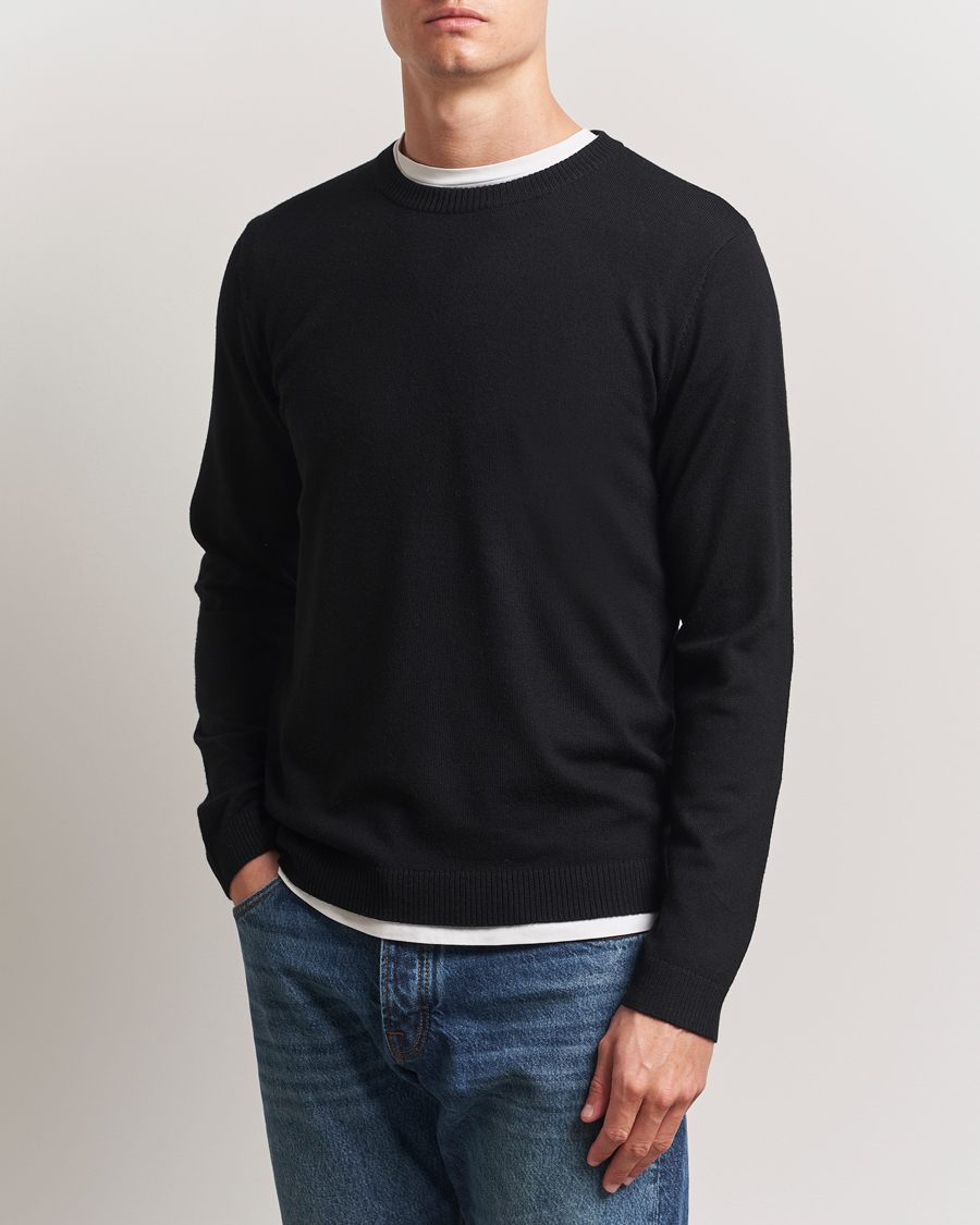Uomini | Maglieria | A Day's March | Alagón Merino Crew Black