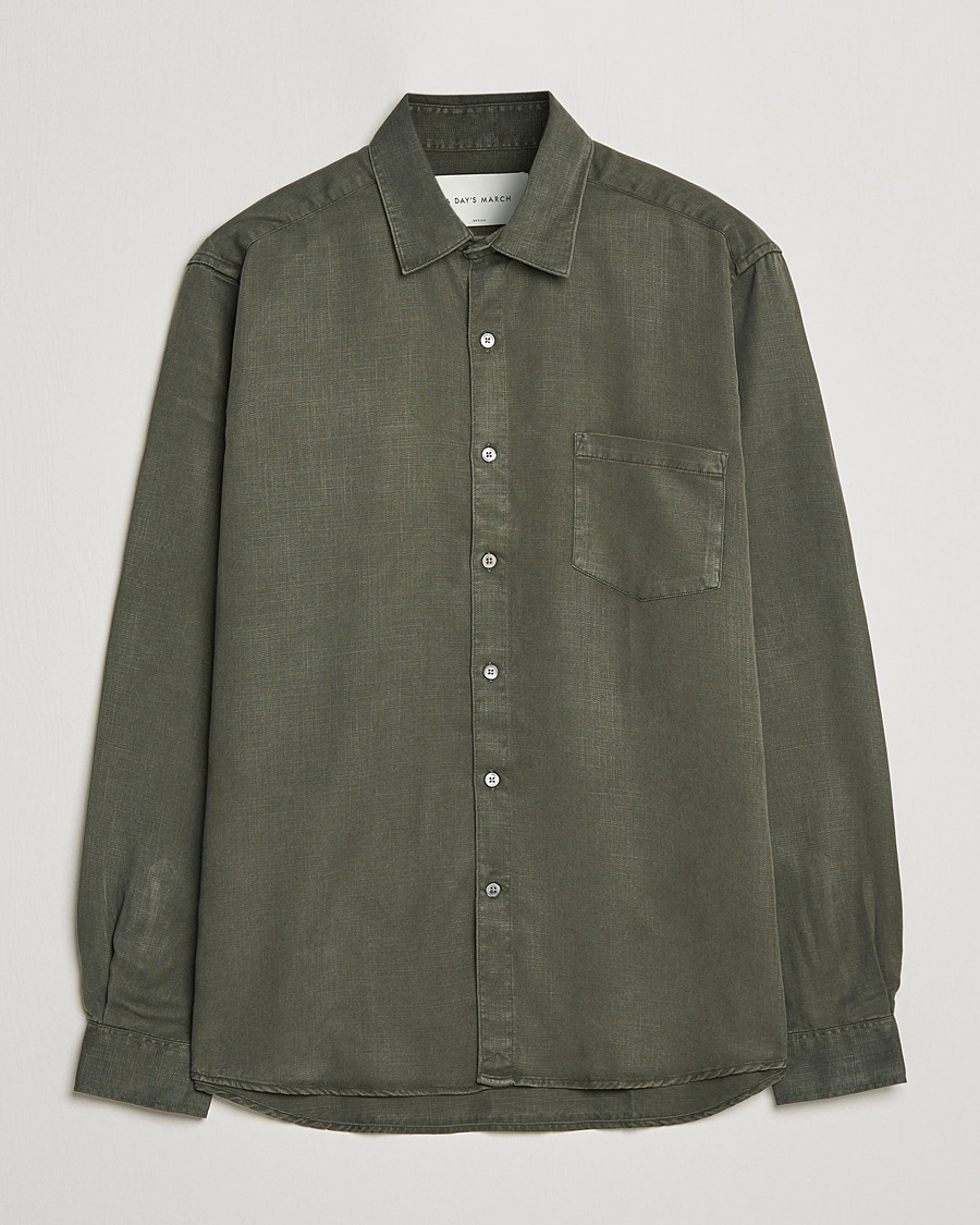 Uomini | Camicie | A Day's March | Daintree Lyocell Shirt Olive