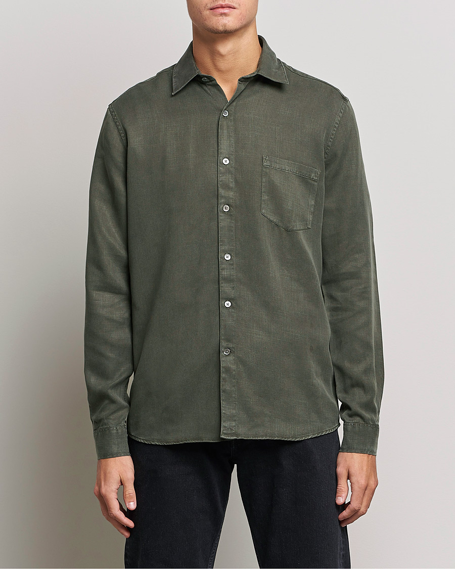 Uomini | Camicie | A Day's March | Daintree Lyocell Shirt Olive