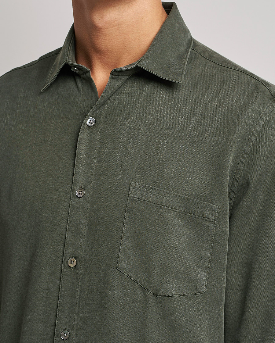 Uomini | Camicie | A Day's March | Daintree Lyocell Shirt Olive