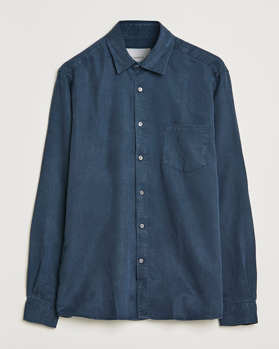 Uomini | Camicie | A Day's March | Daintree Tencel Shirt Navy