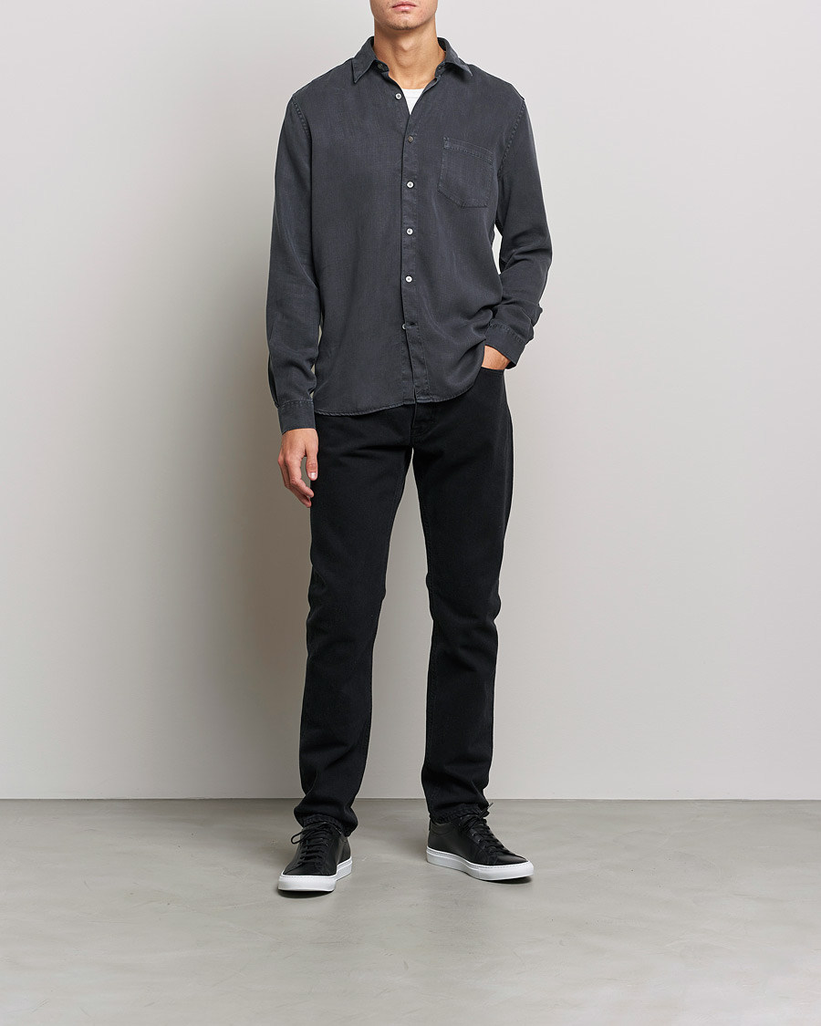 Uomini | Camicie | A Day's March | Daintree Lyocell Shirt Off Black