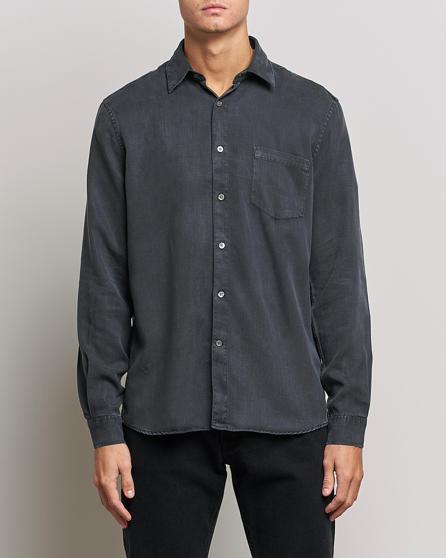 Uomini | Camicie | A Day's March | Daintree Lyocell Shirt Off Black