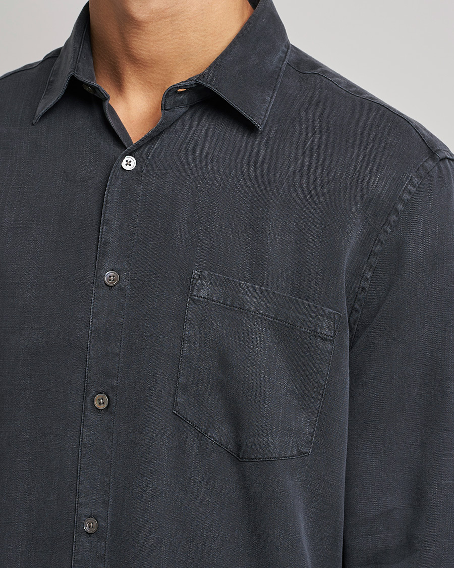 Uomini | Camicie | A Day's March | Daintree Lyocell Shirt Off Black