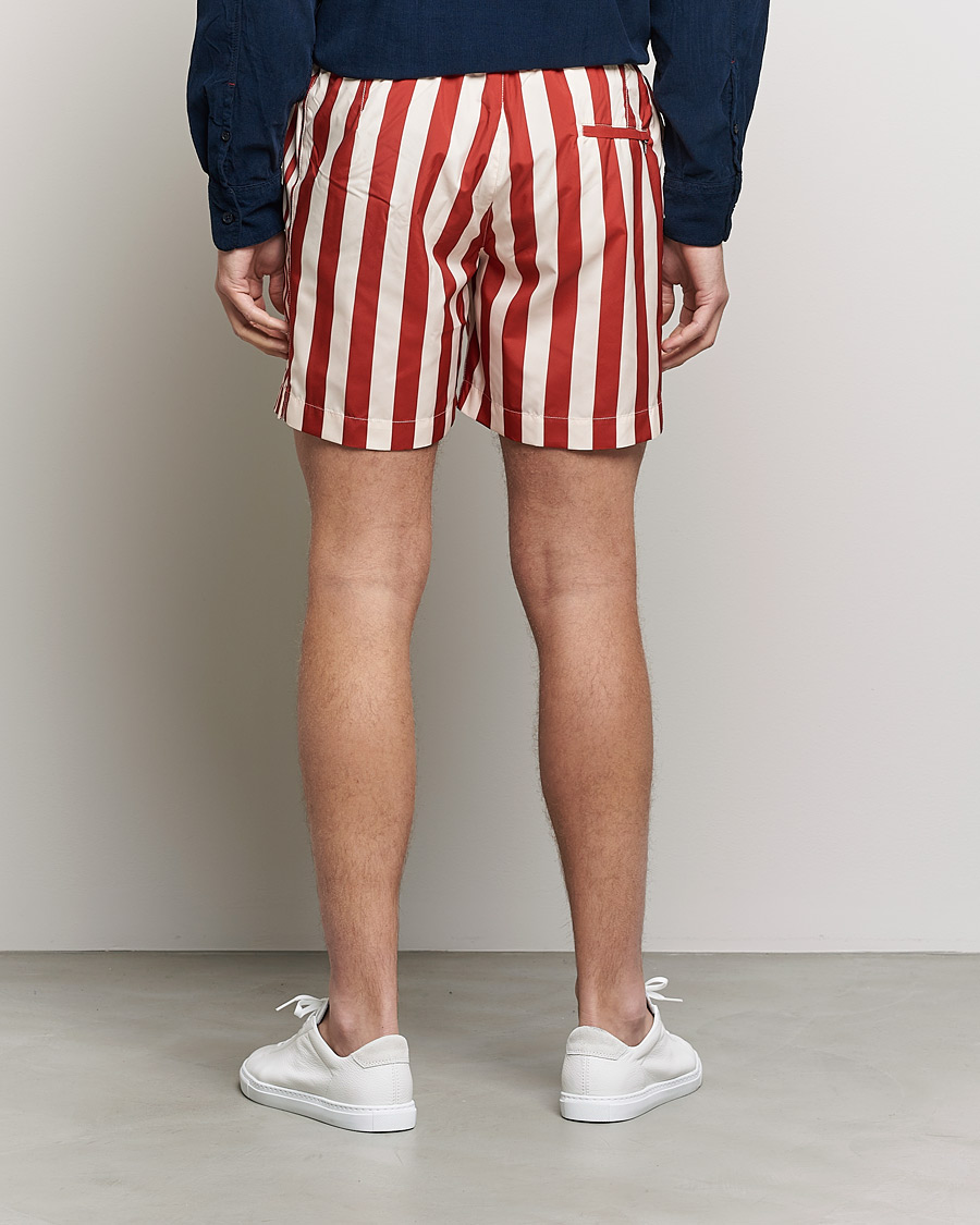 Uomini | Costumi da bagno | Orlebar Brown | Bulldog Drawcord Mix Stripe Swim Shorts Vermillion