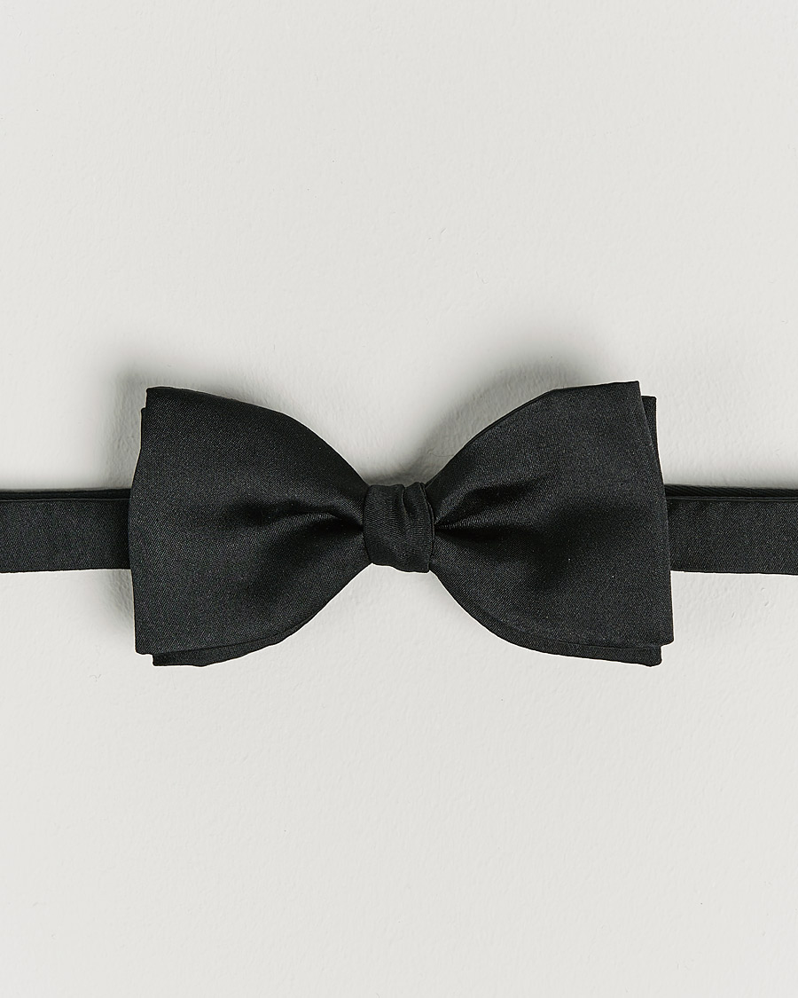 Uomini | Papillon | Stenströms | Pre-Tied Silk Bow Tie Black