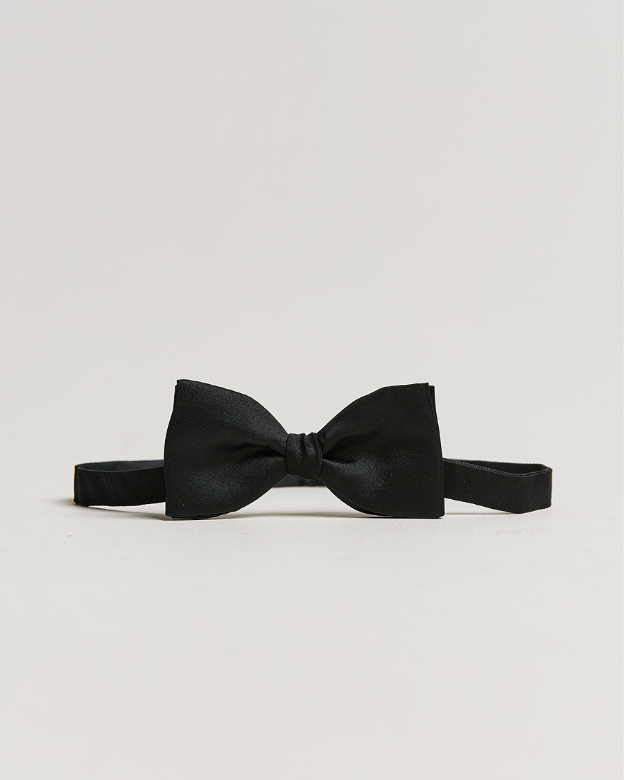 Uomini | Papillon | Stenströms | Pre-Tied Silk Bow Tie Black