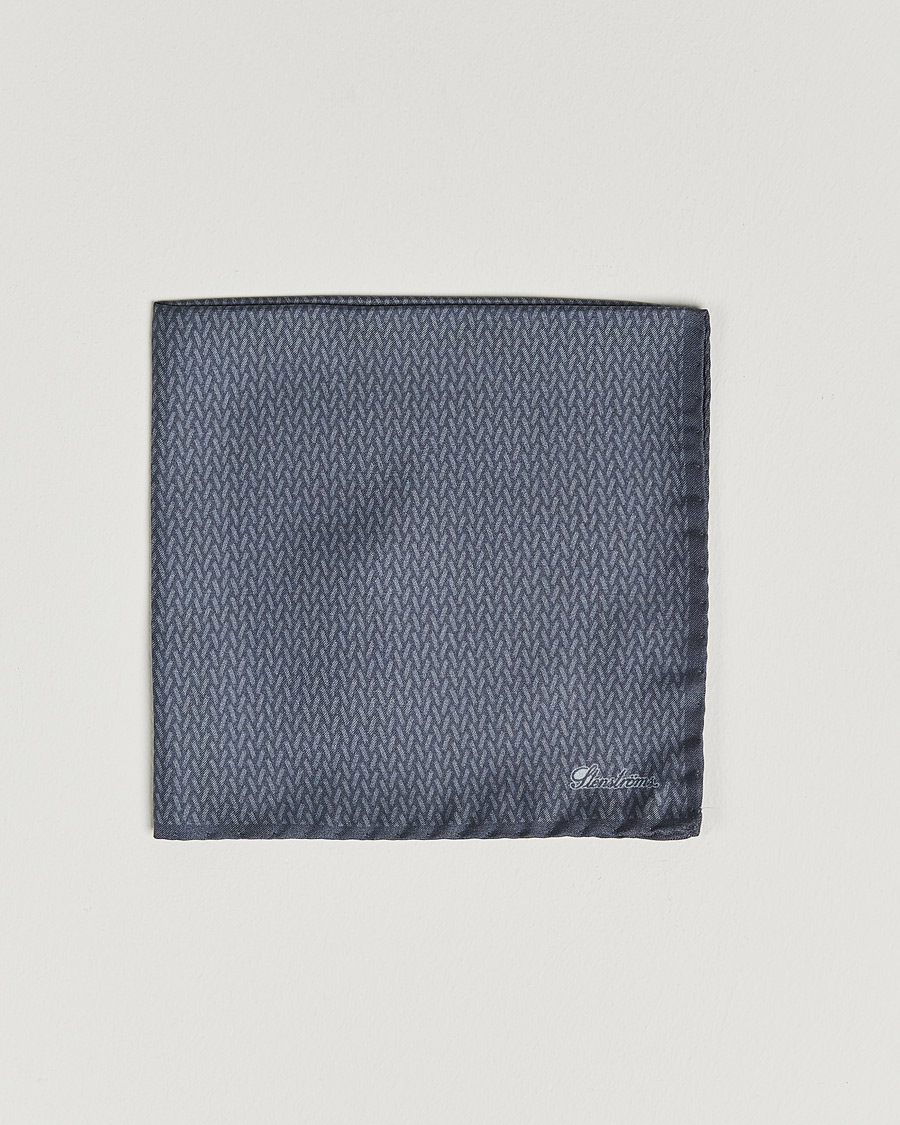 Uomini | Fazzoletti da taschino | Stenströms | Silk Handkerchief Mid Grey