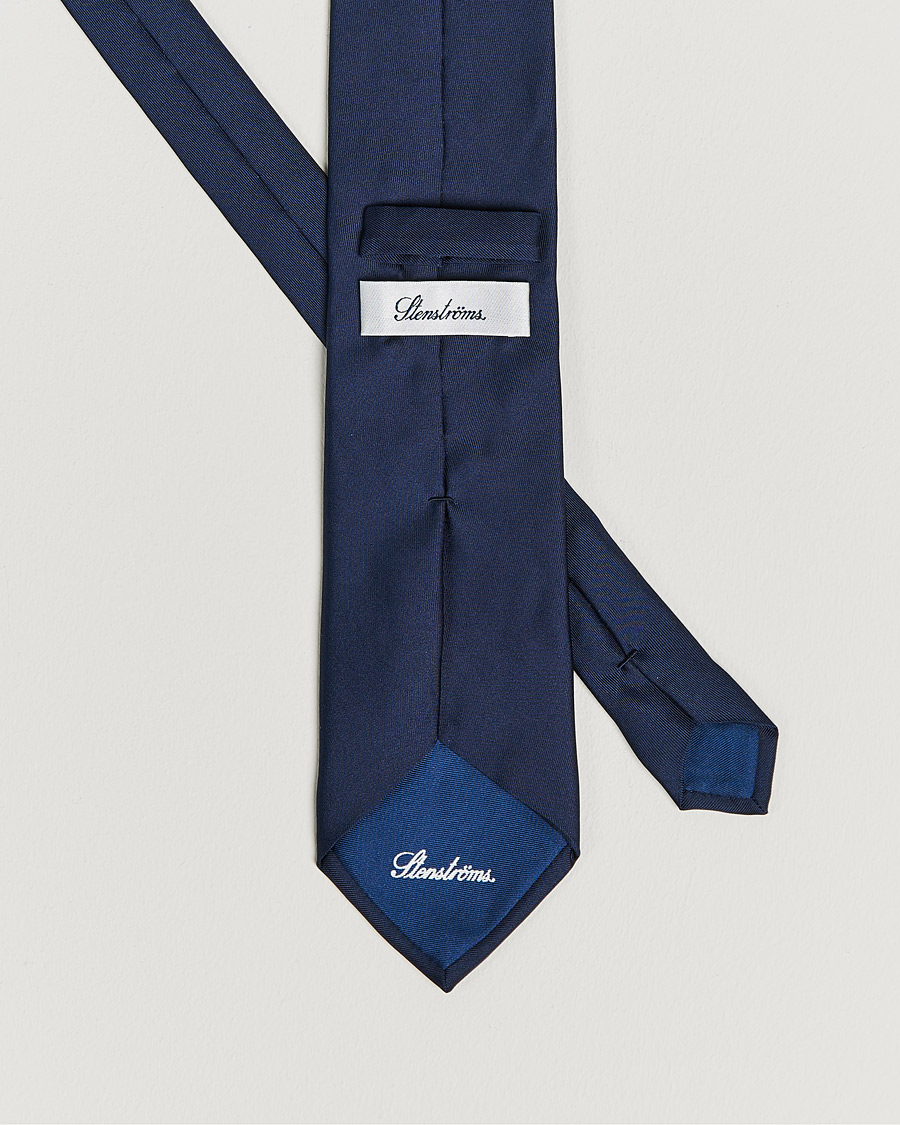 Uomini | Cravatte | Stenströms | Silk Tie Plain Navy