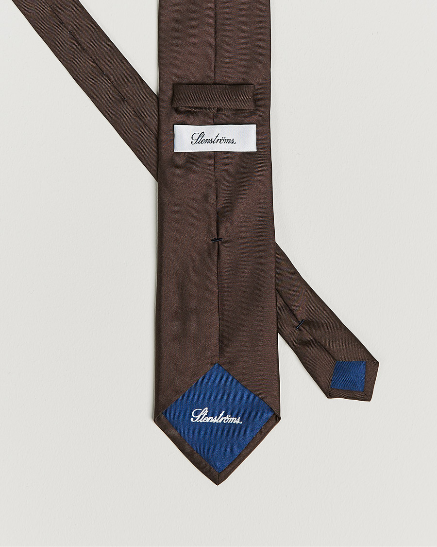 Uomini | Cravatte | Stenströms | Silk Tie Brown